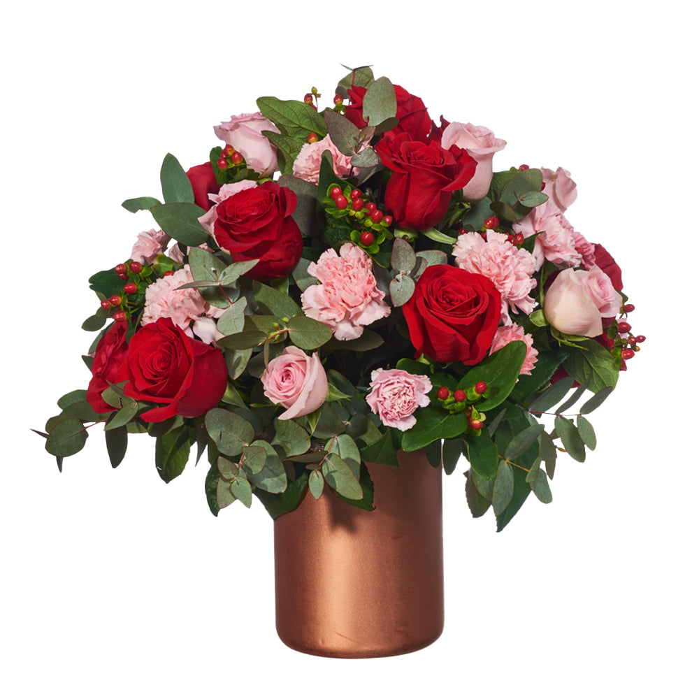 Composición Flores En Armonía Rosas Y Claveles