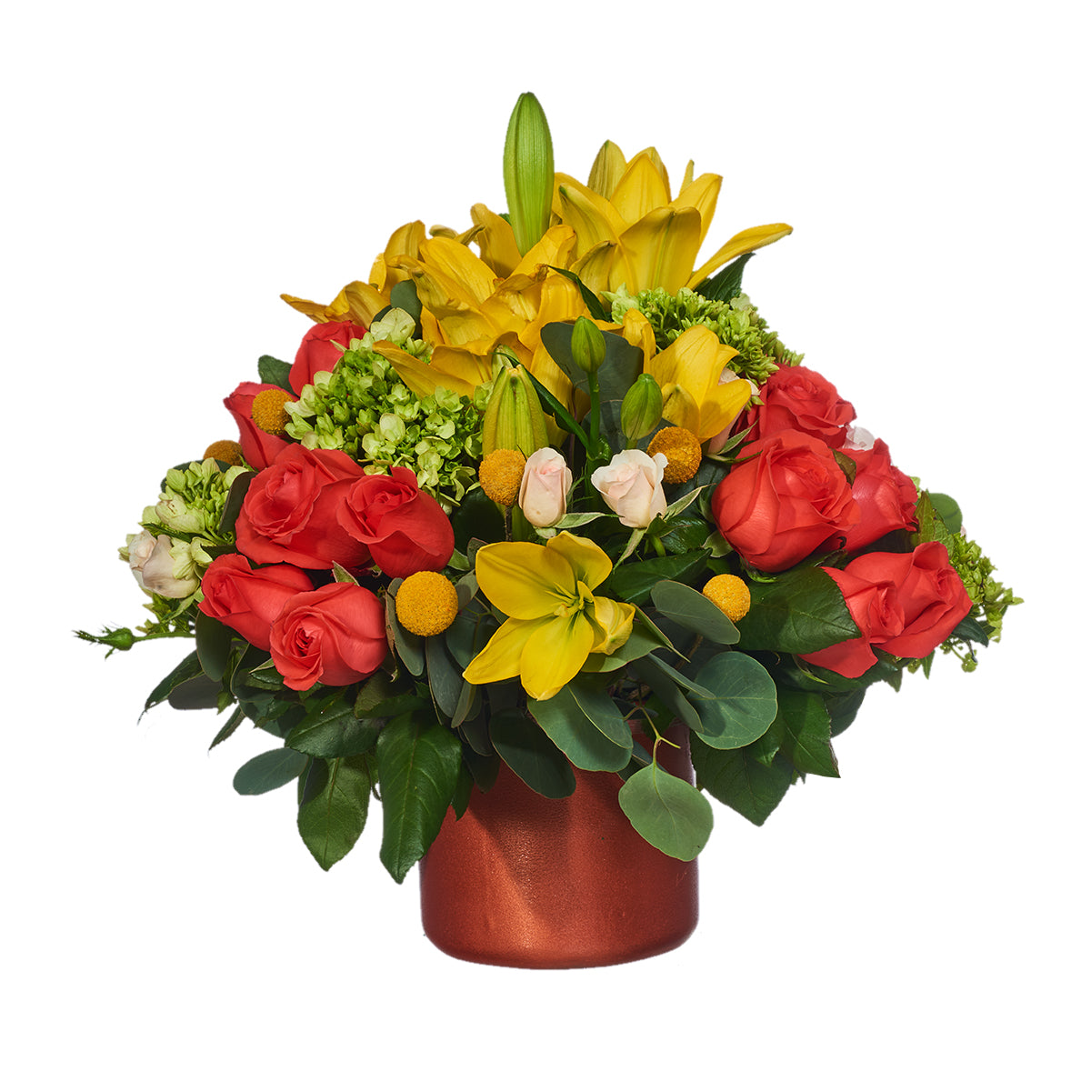 Diseño Alegre De Rosas Y Lirios