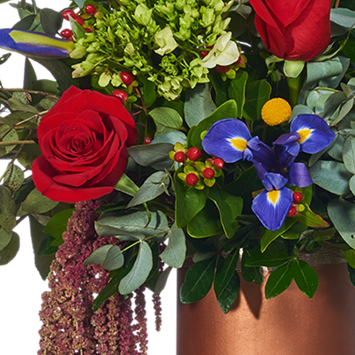 Delicado Arreglo Floral, Rosas Rojas E Impericum