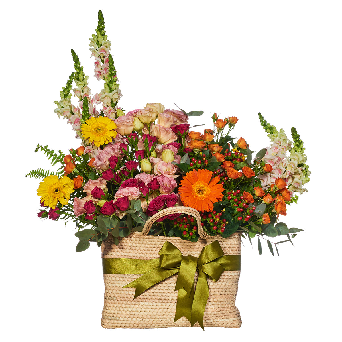 Belleza De Flores En Mimbre