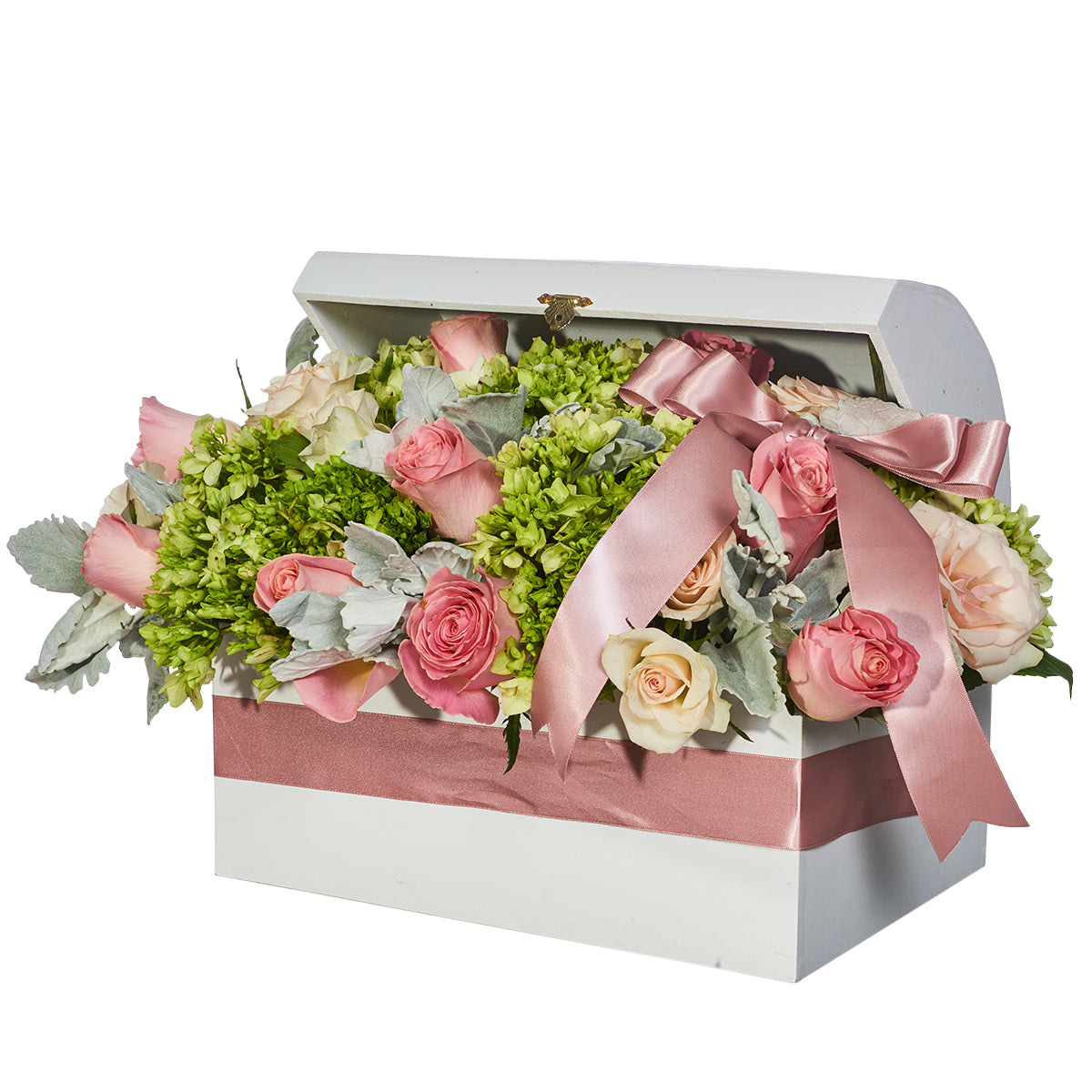 Baúl De Madera Con Rosas