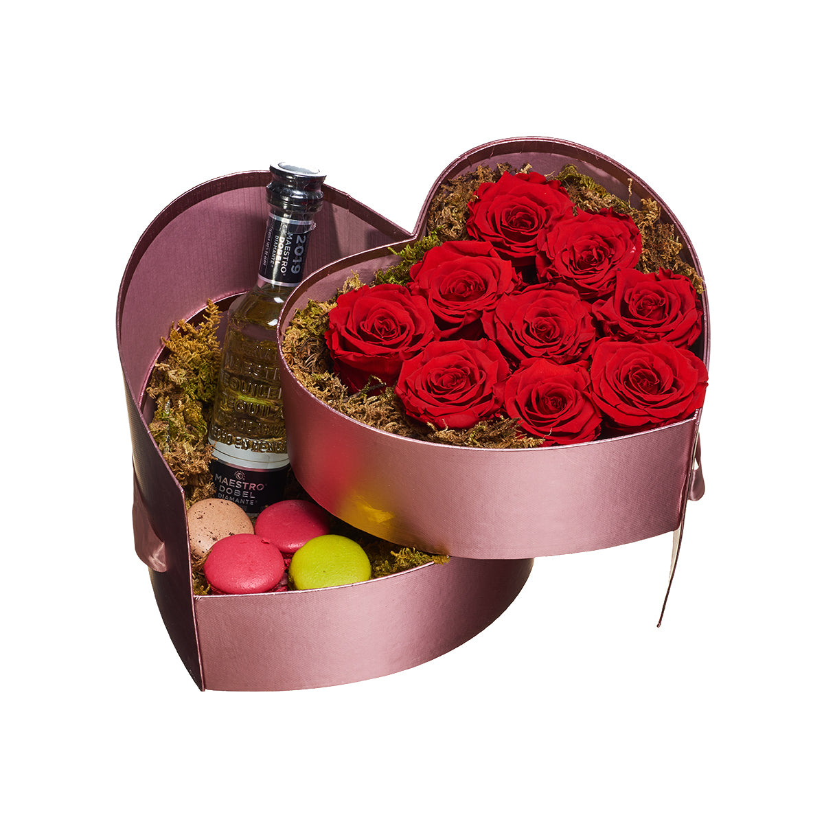 Corazón Con Flor Preservada, Macarrones Y Tequila