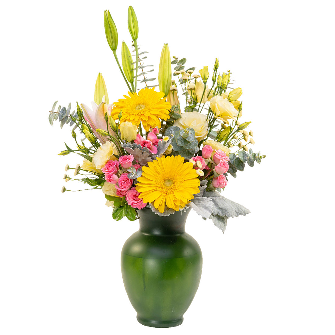 Gerbera con rosa baby