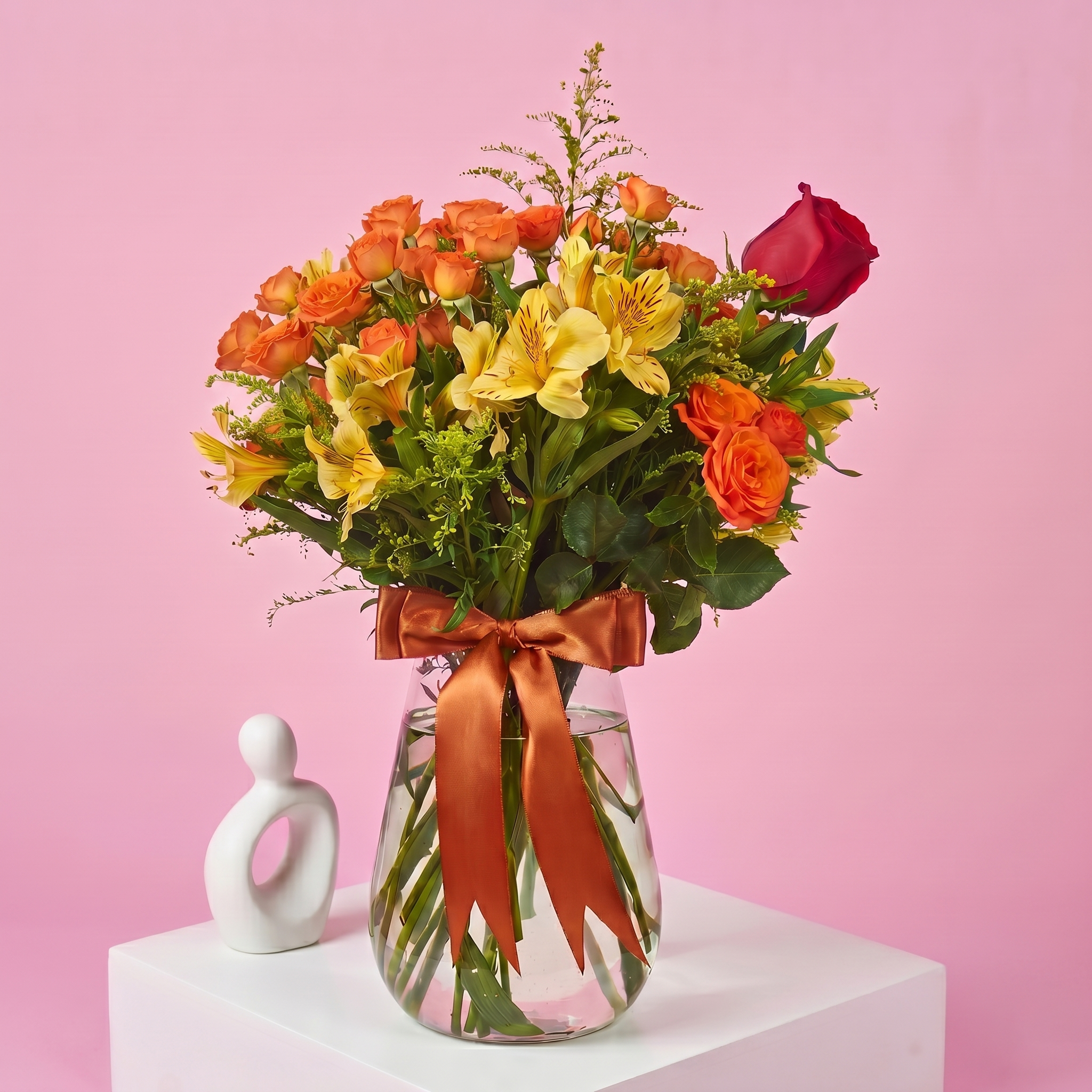 Astromelias Y Mini Rosas
