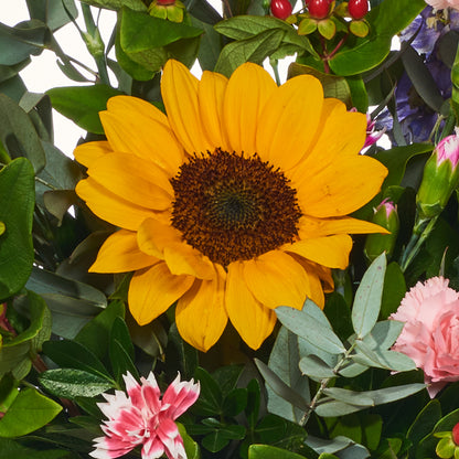 Simetría de flores en tonos fríos