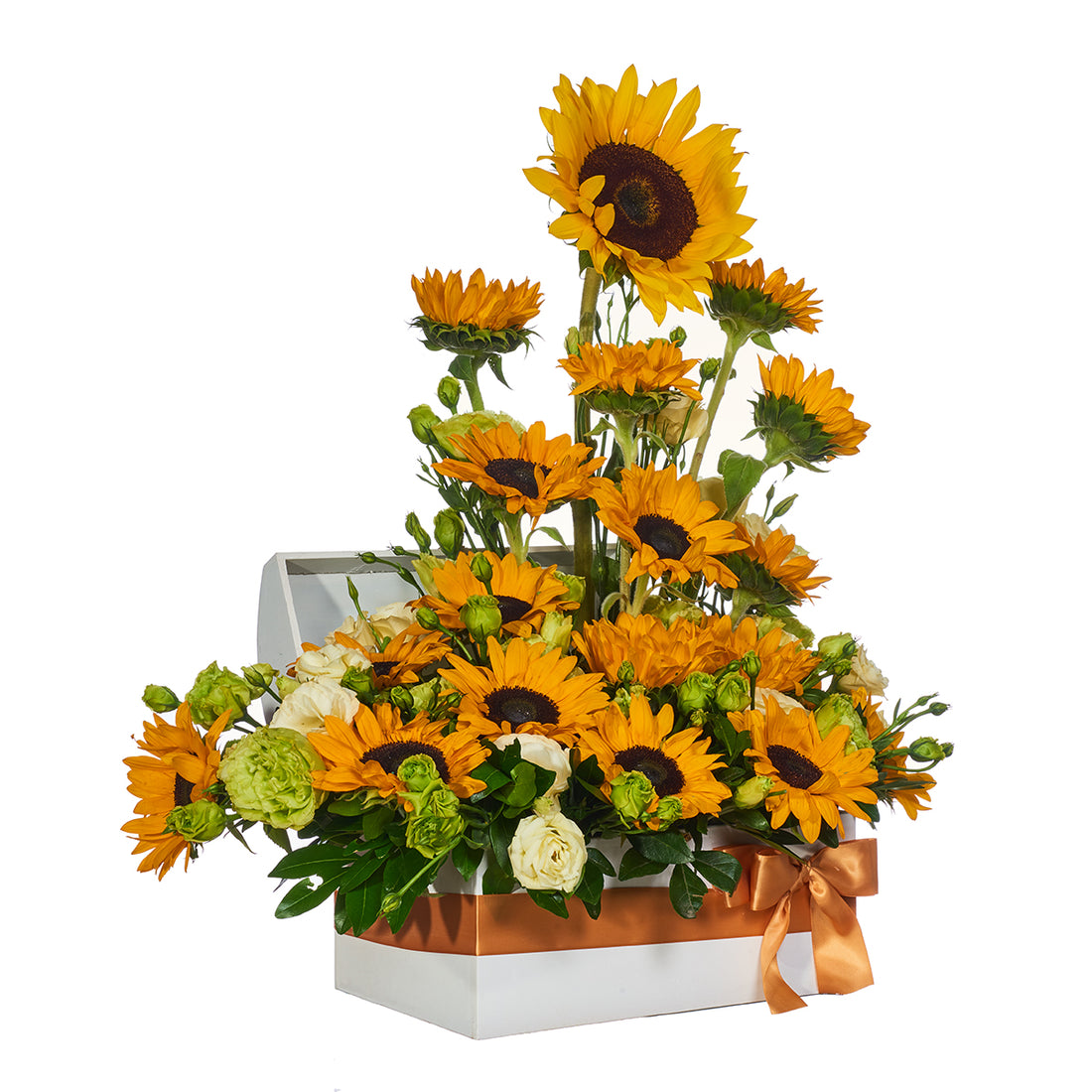 Baúl De Madera Con Girasoles