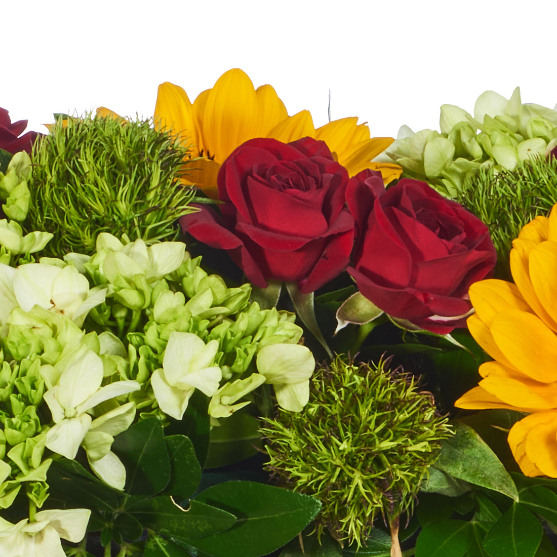 Caja De Madera Girasoles Y Rosas