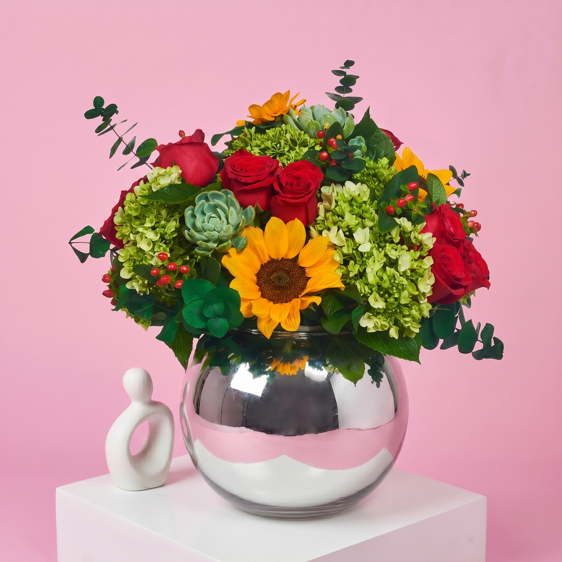 Esfera Con Rosas Y Girasoles