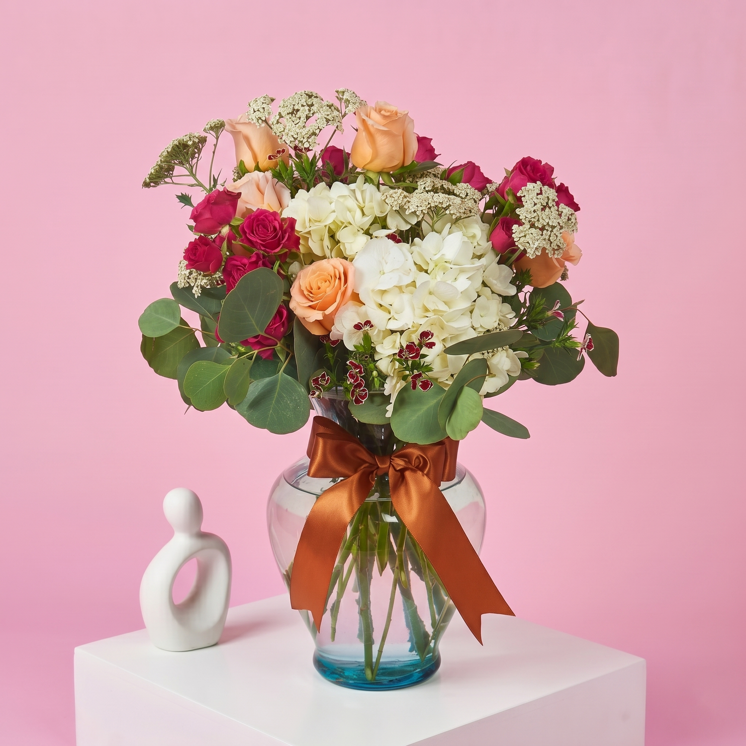 Fino Follaje Hortensia Y Rosas