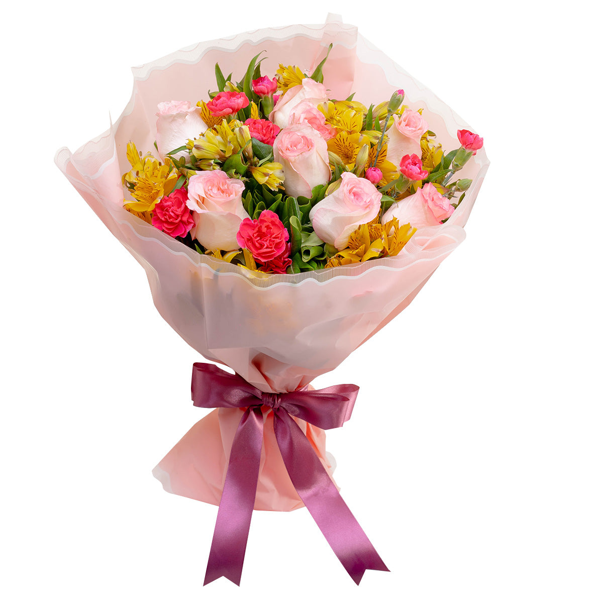 Ramo de rosas y clavelina